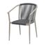 1 Cadeira Empilhavel Oliveta Rivatti 57 cm -Largura- Estrutura em Aluminio Areia e Corda Nautica Cinza